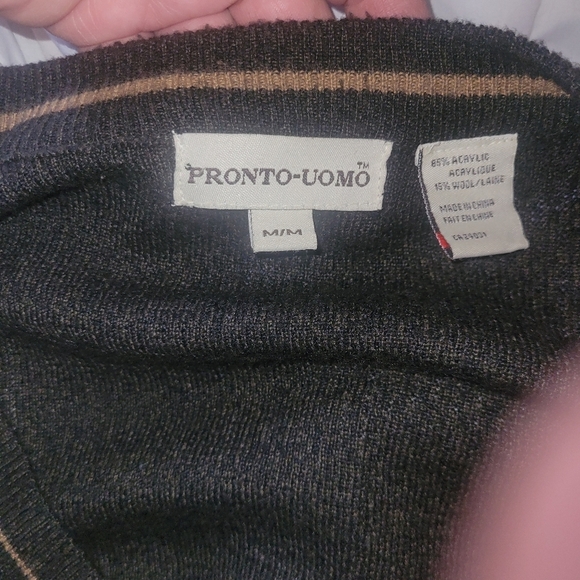 Pronto Uomo Mens Brown Wool Blend Grandpa Cardigan M - Picture 4 of 4